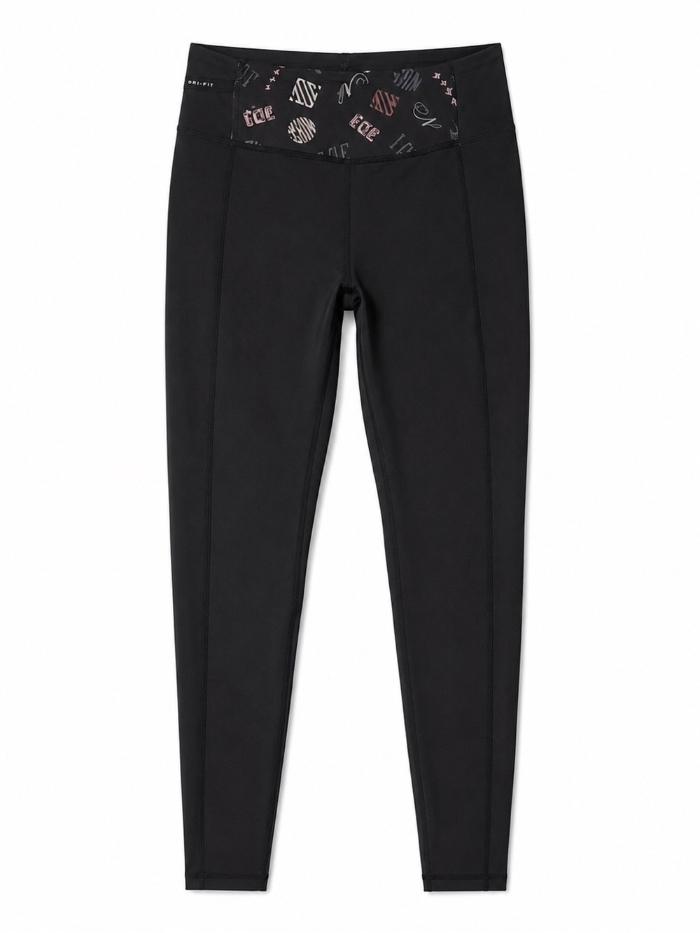 Nike Black High-Waist Leggings with Printed Waistband